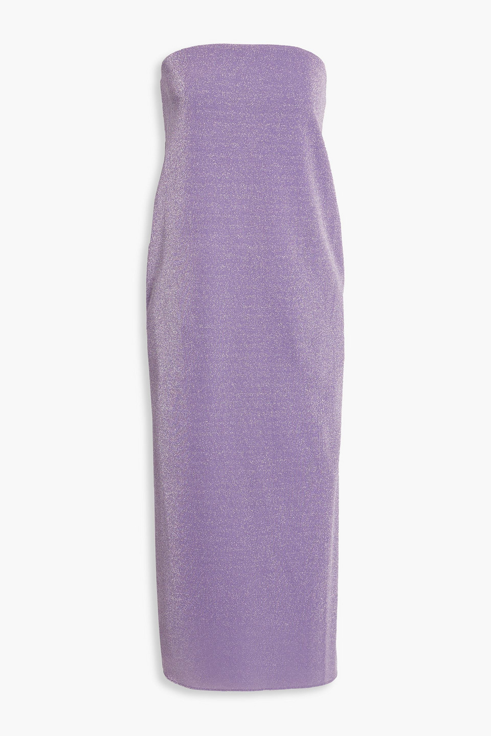 Tibi Strapless Lurex Midi Dress In Lavender