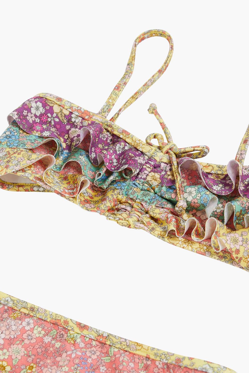 ZIMMERMANN Kids Carnaby Bikini mit floralem Print und Rüschen