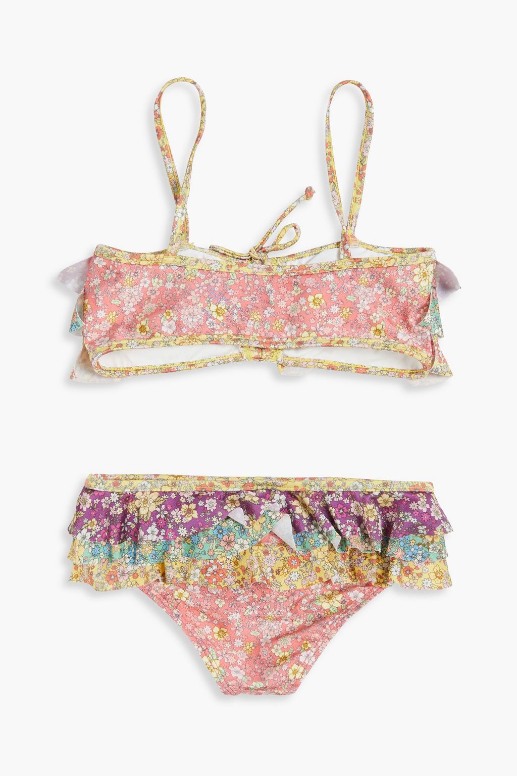 ZIMMERMANN Kids Carnaby Bikini mit floralem Print und Rüschen