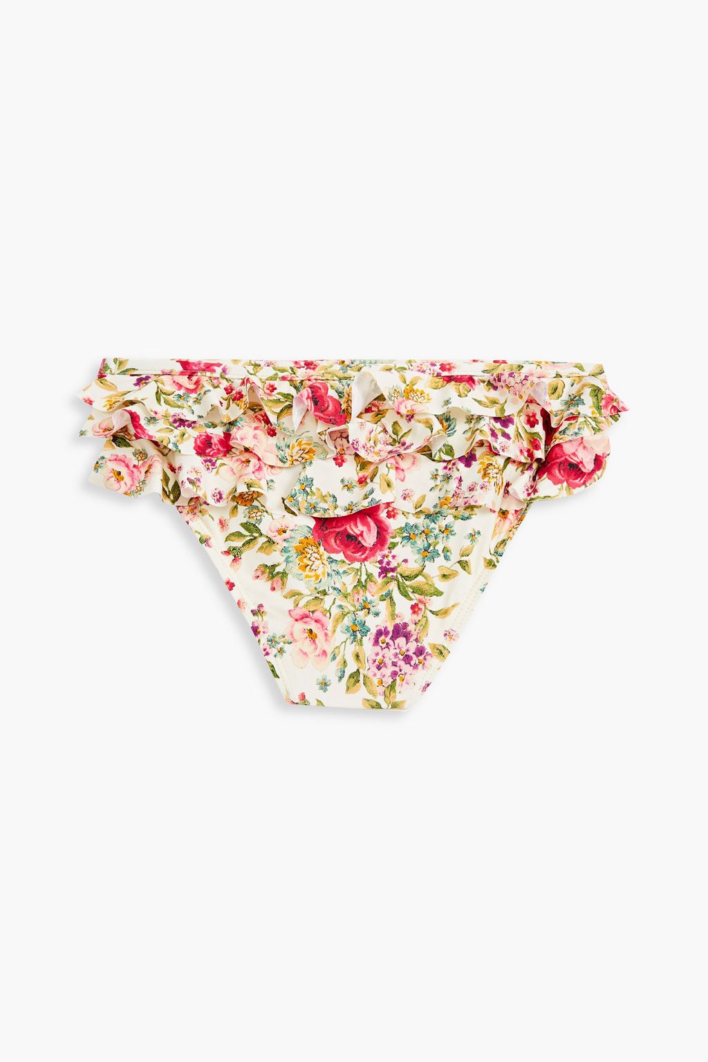 ZIMMERMANN Kids Honour Bikini-Höschen mit floralem Print und Rüschen
