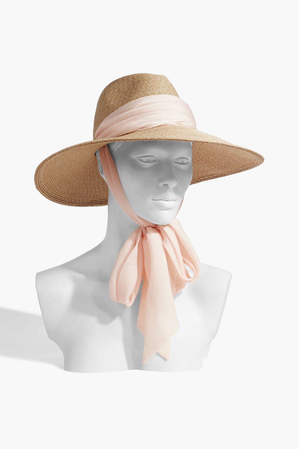 EUGENIA KIM Cassidy georgette-trimmed woven sun hat | Sale up to 70% ...