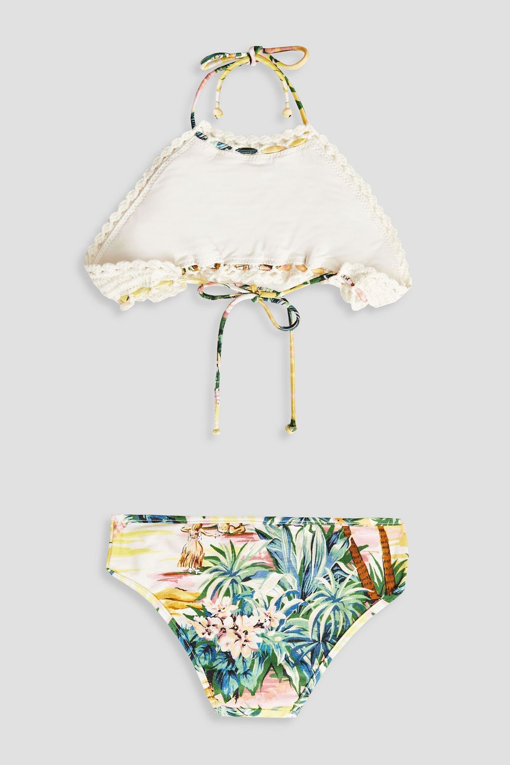 ZIMMERMANN Kids Juliette printed crocheted bikini