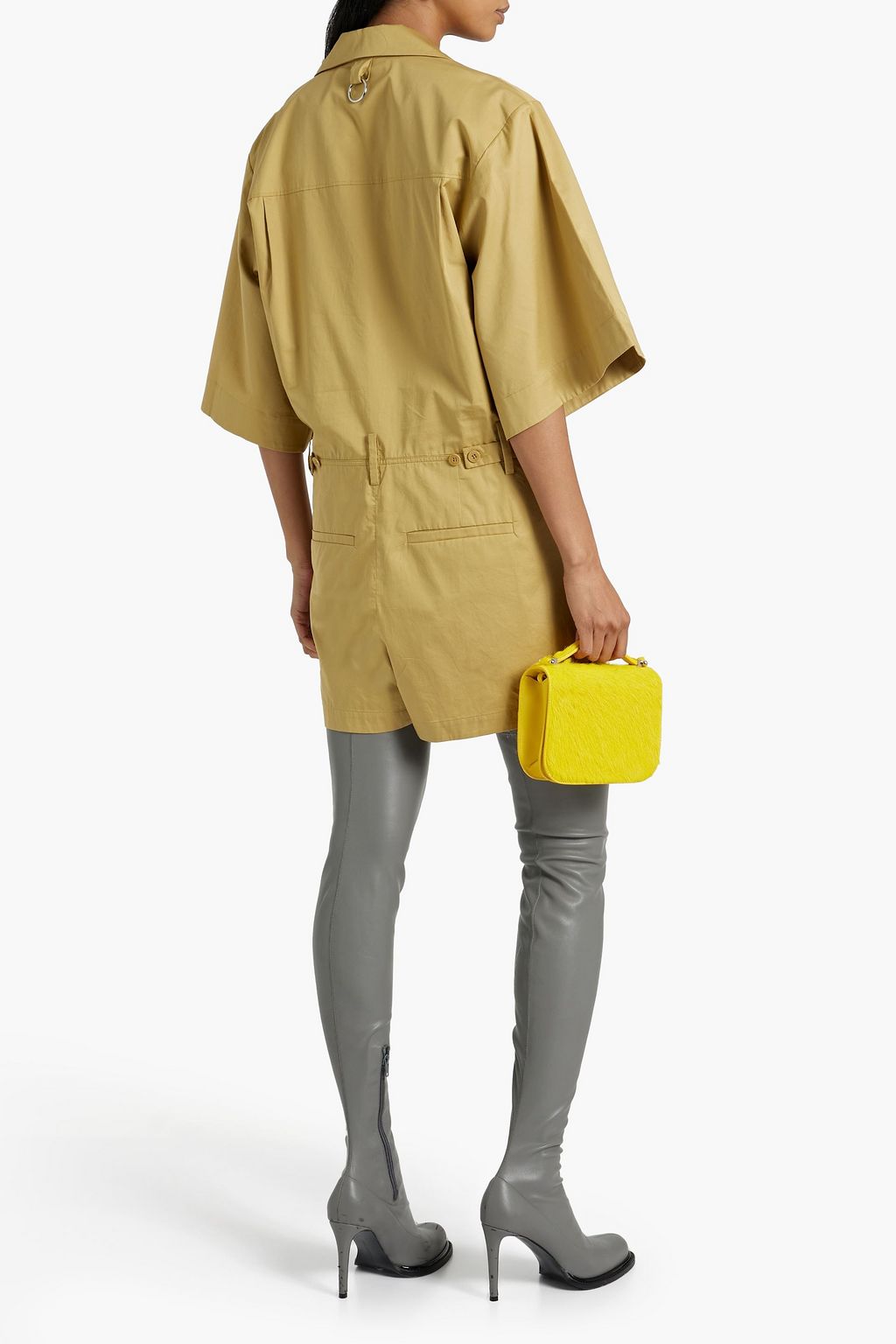 TIBI コットンポプリン ショートジャンプスーツ タック入り