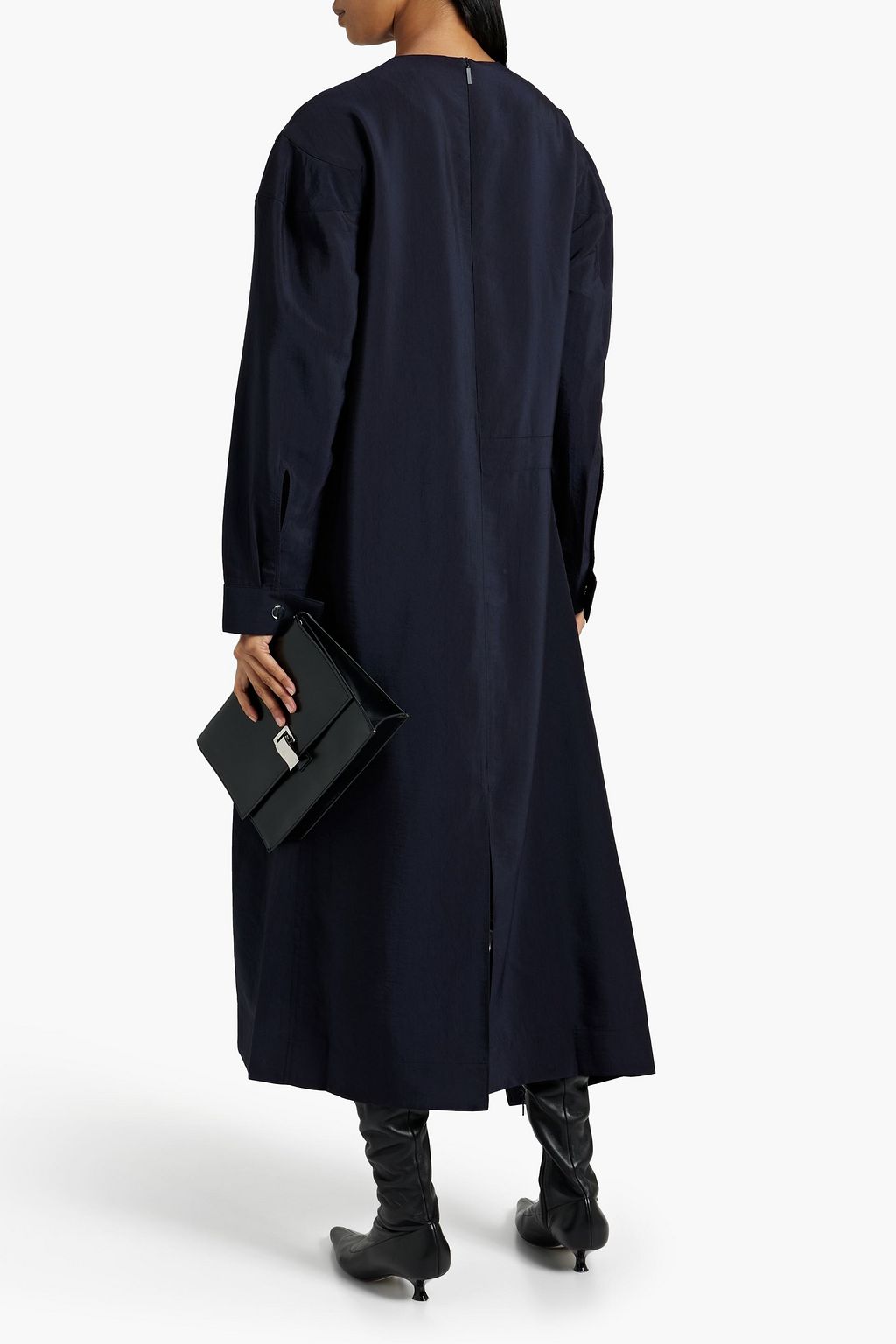 TIBI Asymmetric woven midi dress