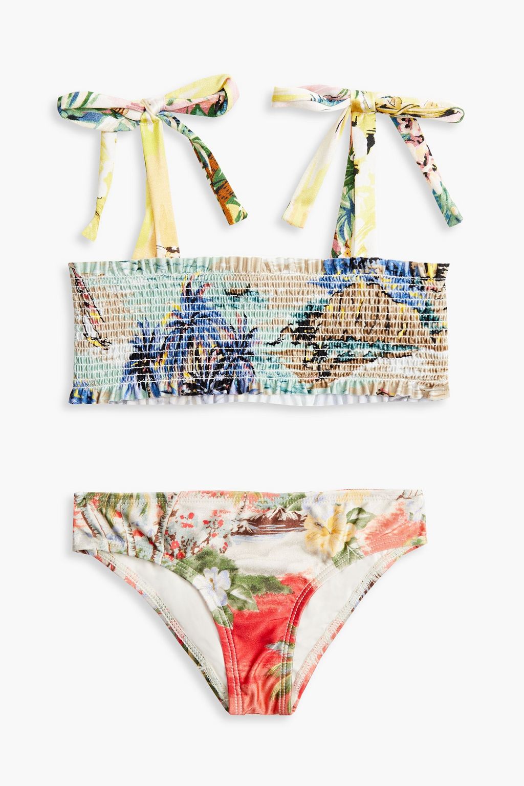Kids Juliette shirred printed bikini papaya 2 Years