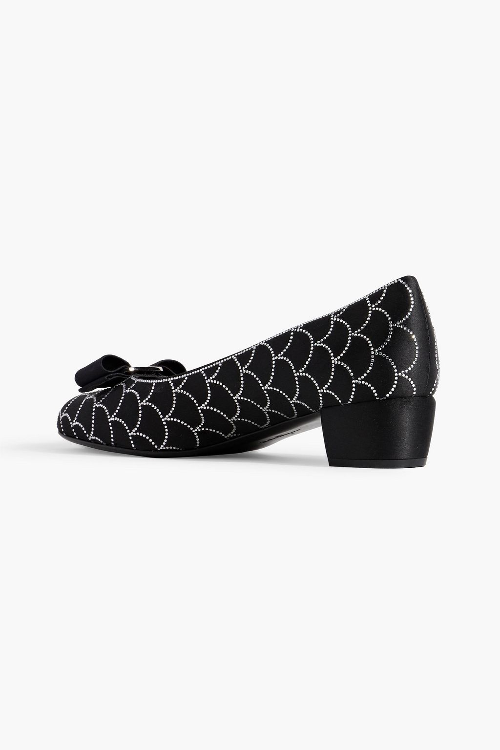 FERRAGAMO Vara embellished satin pumps