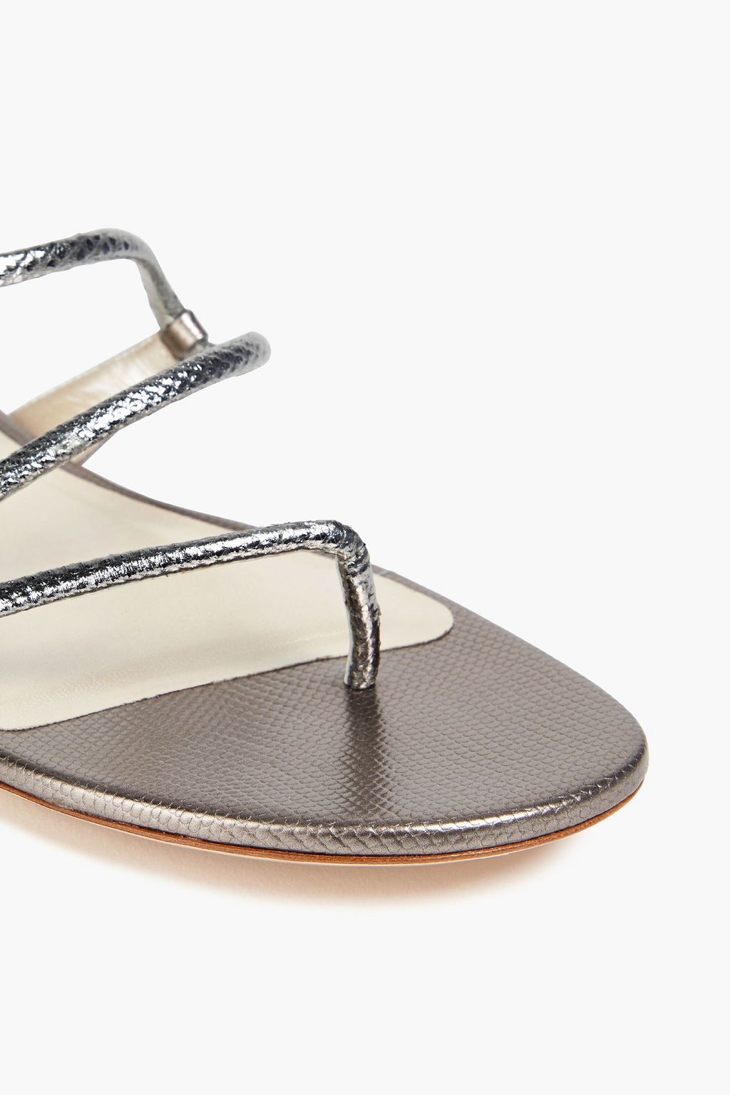 RENE' CAOVILLA Joelle metallic karung sandals