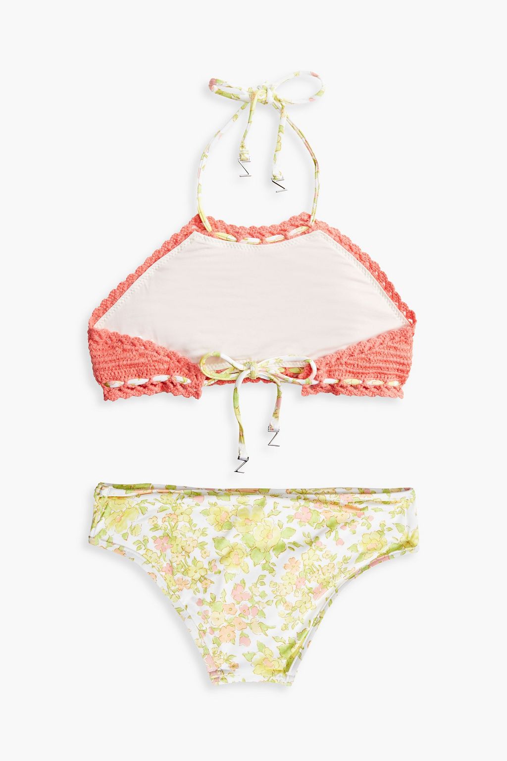 ZIMMERMANN Kids Goldie floral-print crocheted bikini