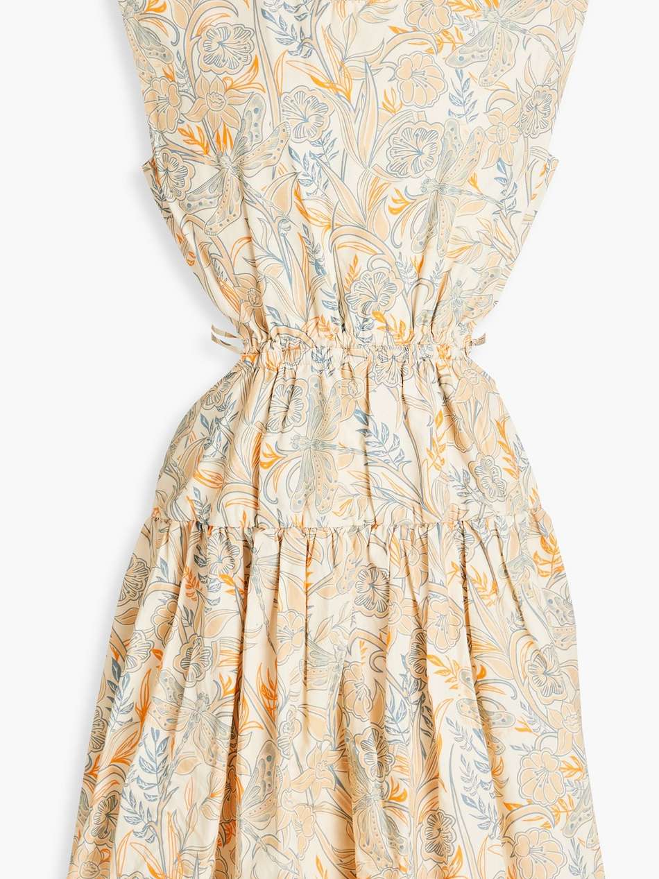 sucre cutout printed cotton-poplin mini dress