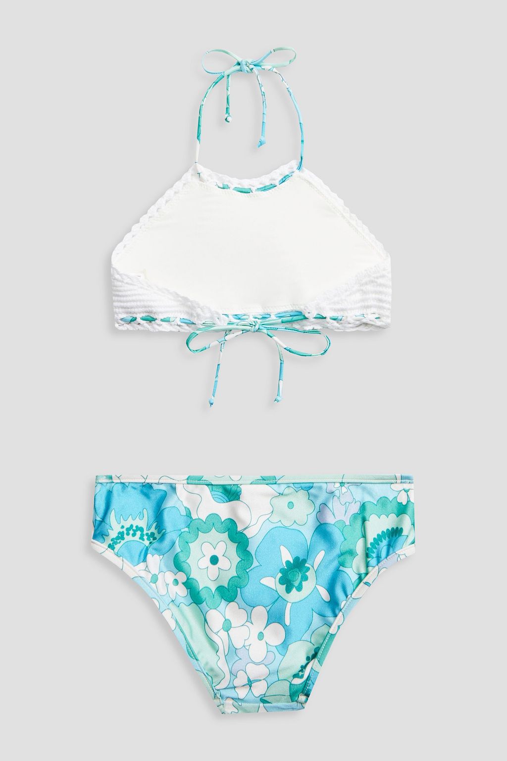 ZIMMERMANN Kids Bells floral-print crocheted bikini
