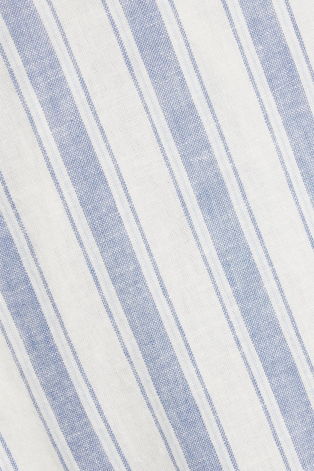 ONIA Striped linen-blend gauze maxi dress