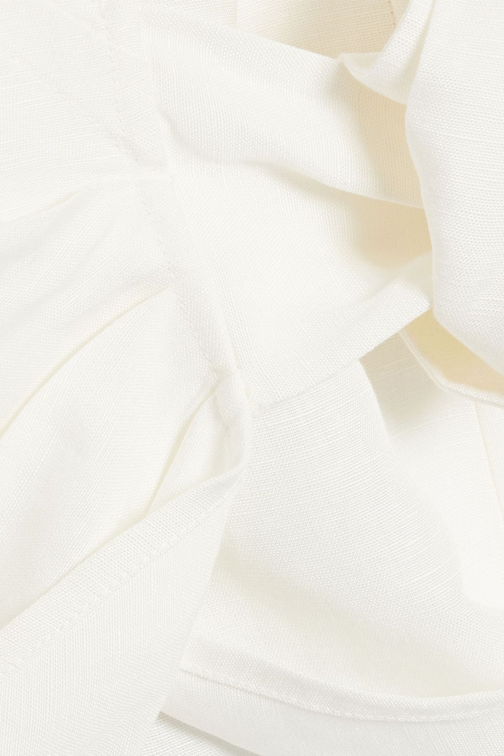 ONIA Pleated linenblend gauze mini wrap dress THE