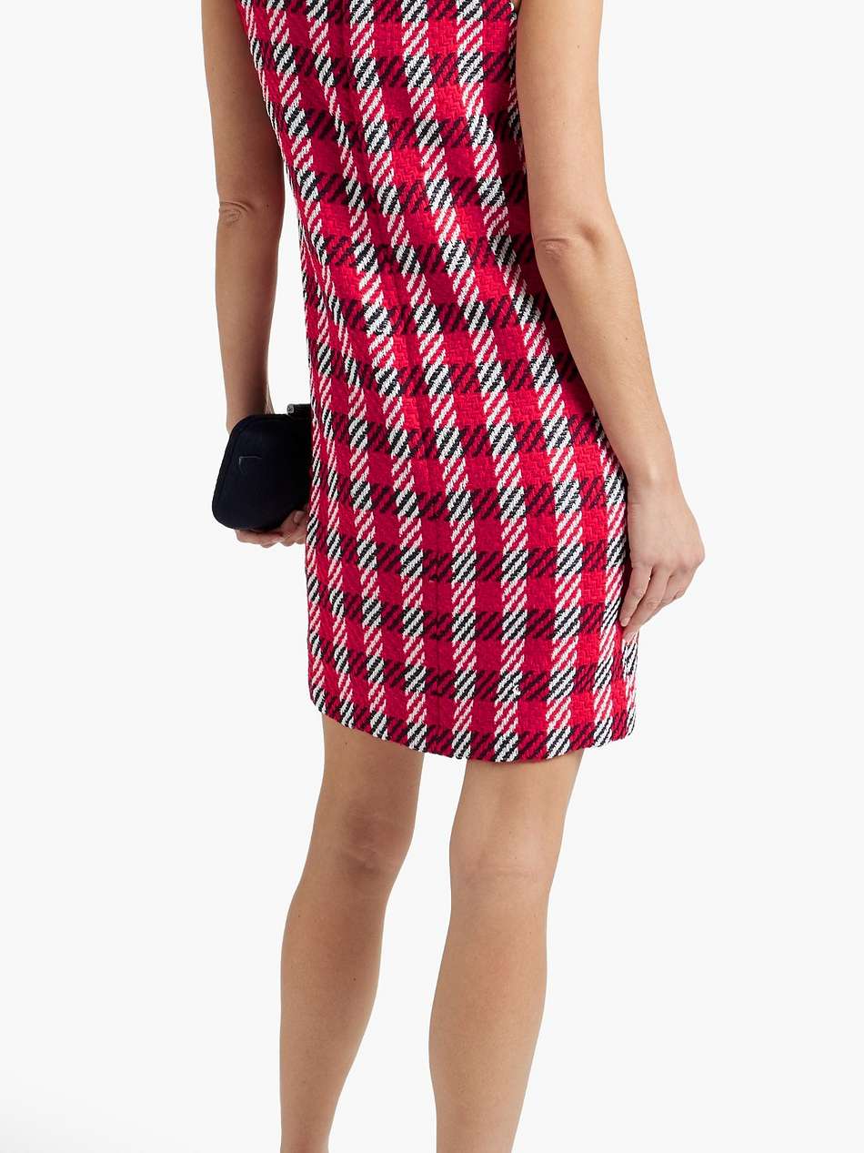 checked cotton-blend tweed mini dress