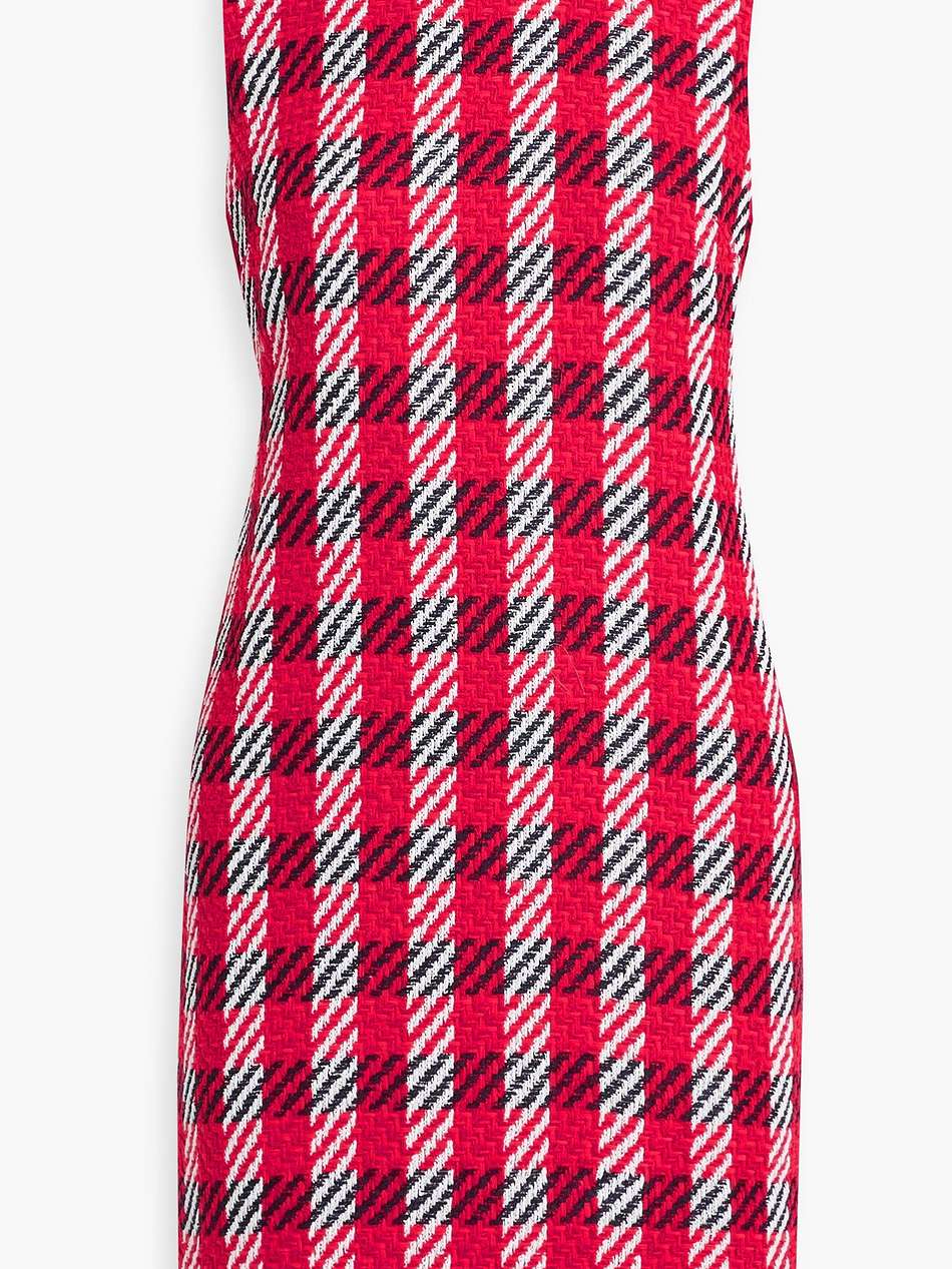 checked cotton-blend tweed mini dress
