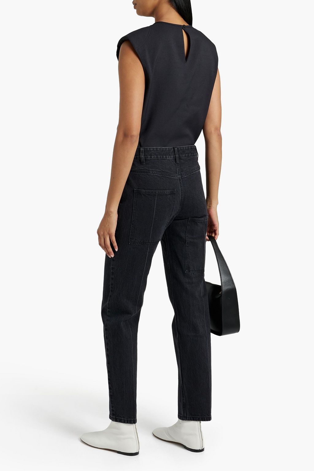 TIBI ハイライズ ストレートレッグジーンズ