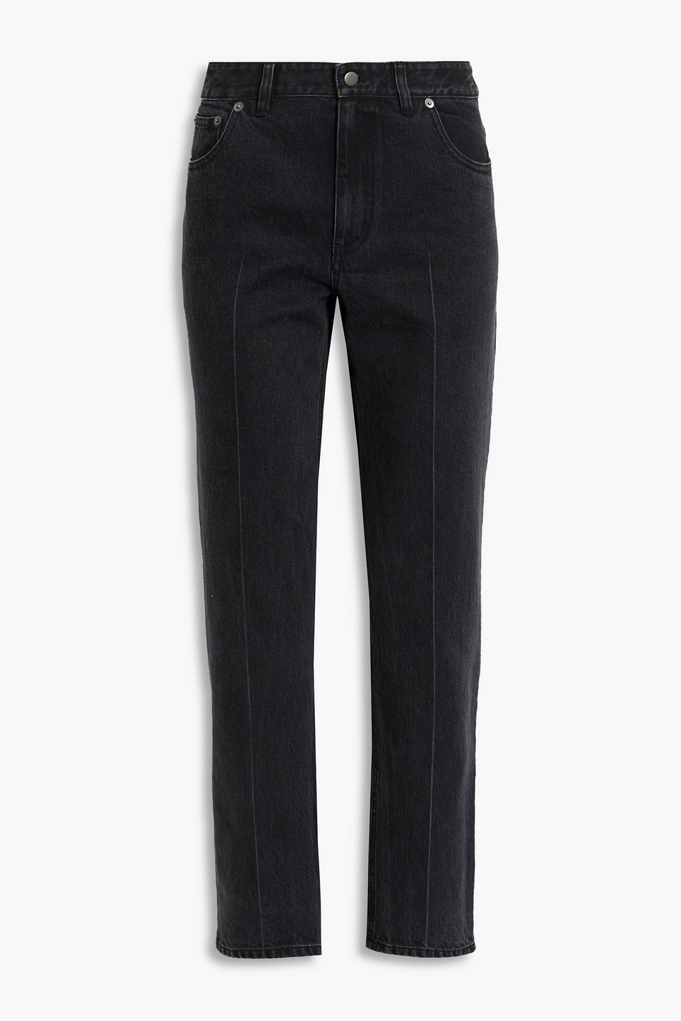 Tibi Elfie High-rise Straight-leg Jeans In Black