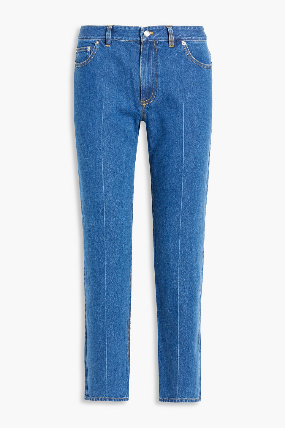 Tibi Elfie High-rise Straight-leg Jeans In Mid Denim