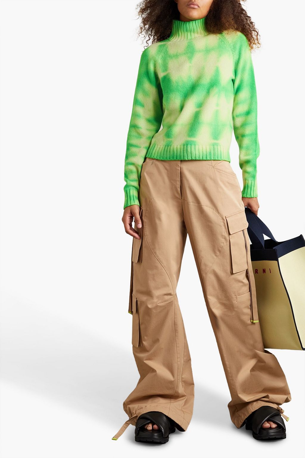 THE ELDER STATESMAN Rollkragenpullover aus Kaschmir mit Batikmuster