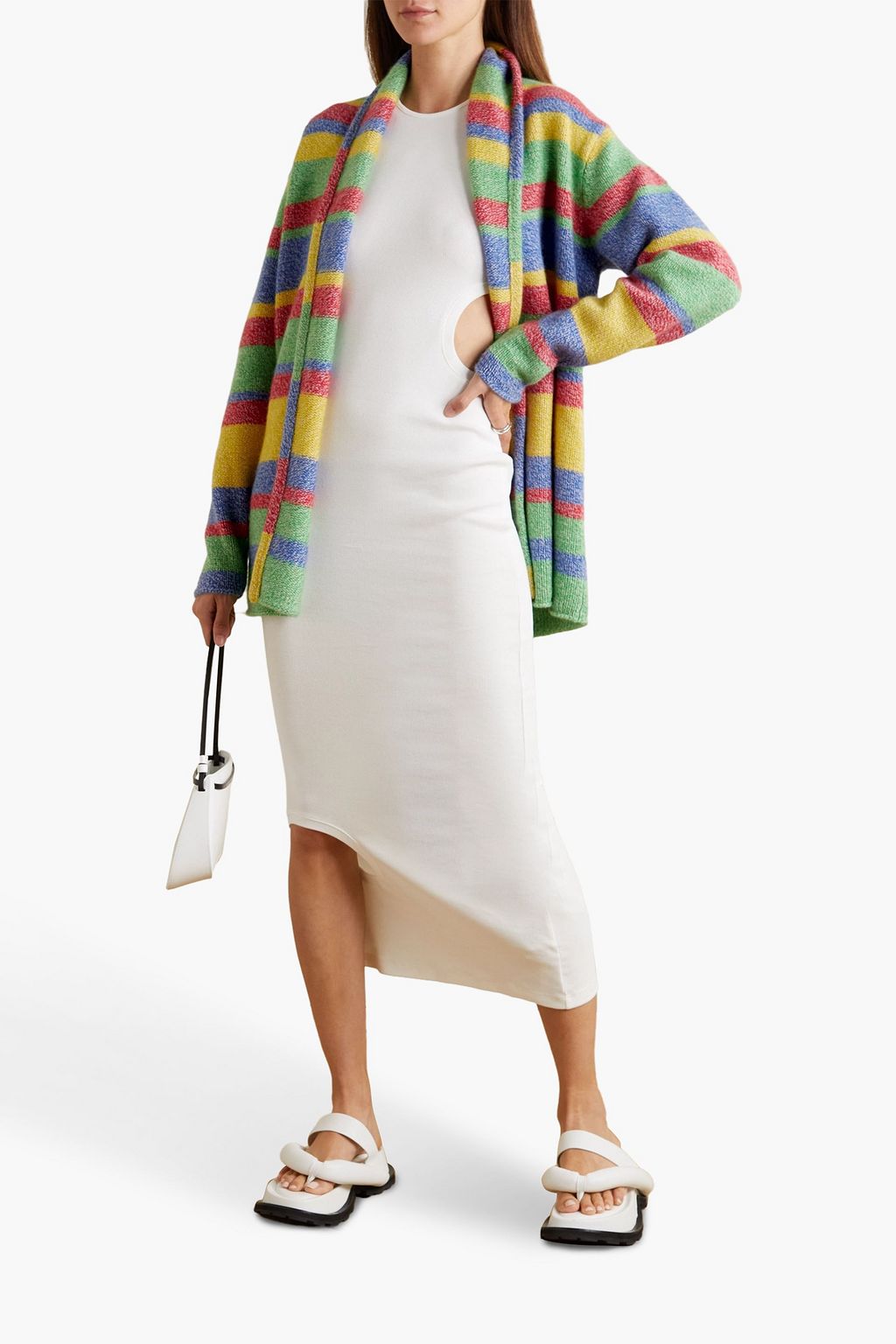 THE ELDER STATESMAN Gestreifter Cardigan aus Kaschmir