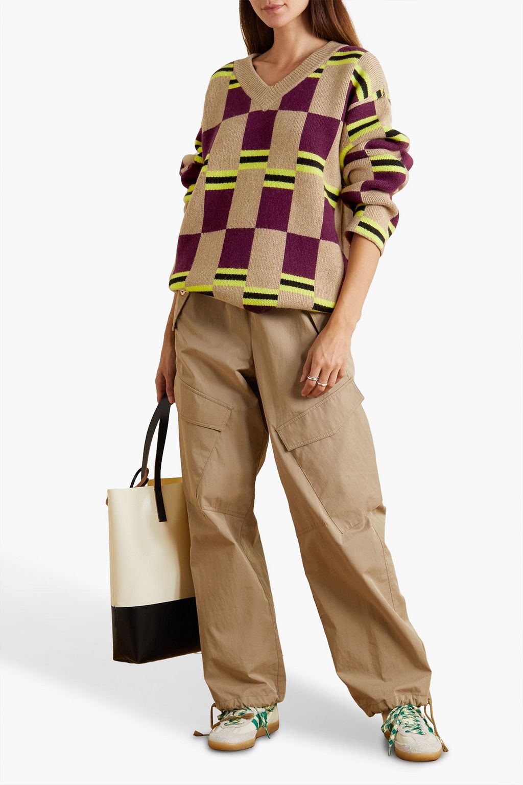 THE ELDER STATESMAN ジャカードニット カシミヤ セーター