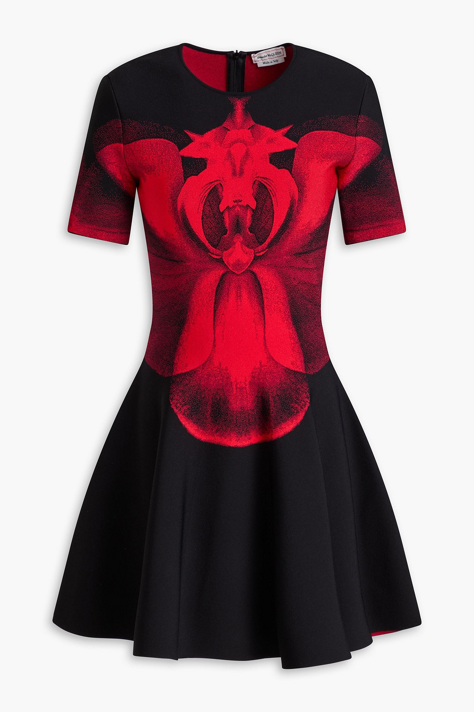 Alexander Mcqueen Floral-print Ponte Mini Dress