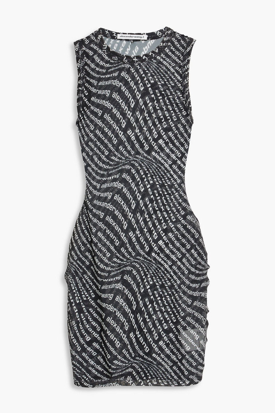 スカート T BY ALEXANDER WANG Mesh dress Black Alexander Wang T Logo-print Stretch-mesh Mini Dress In Black