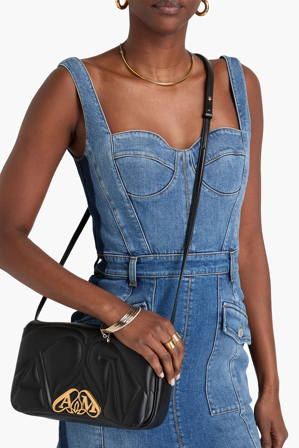 ALEXANDER MCQUEEN QUILTED LEATHER SHOULDER BAG