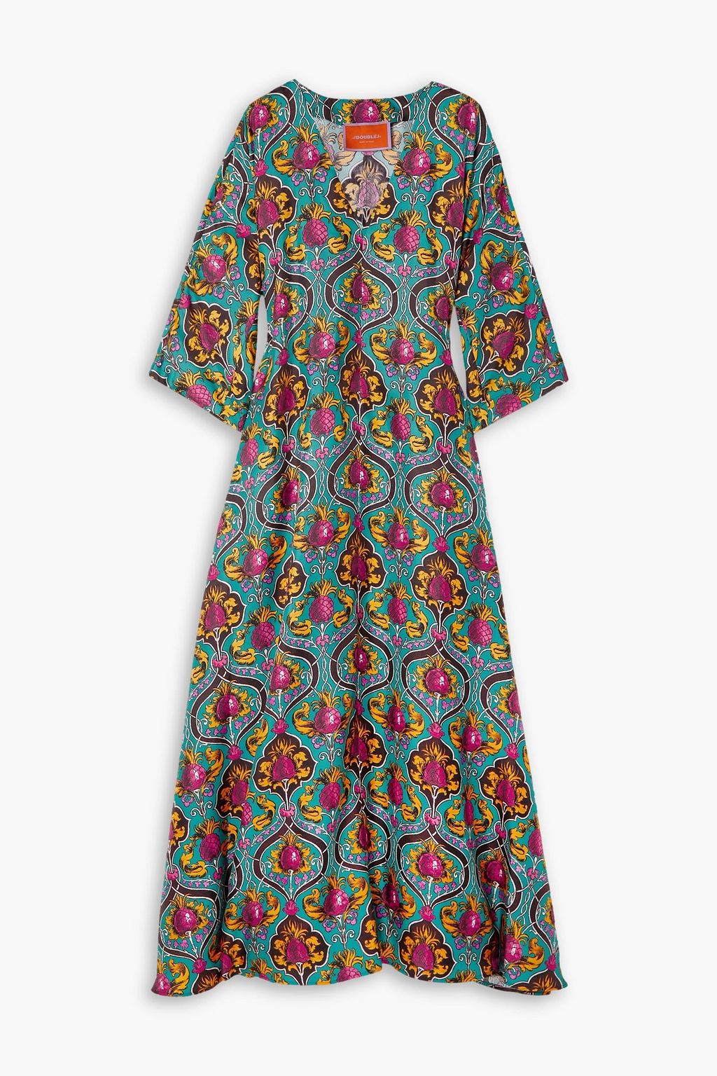 LA DOUBLE J. Muumuu printed silk-twill maxi dress | THE OUTNET