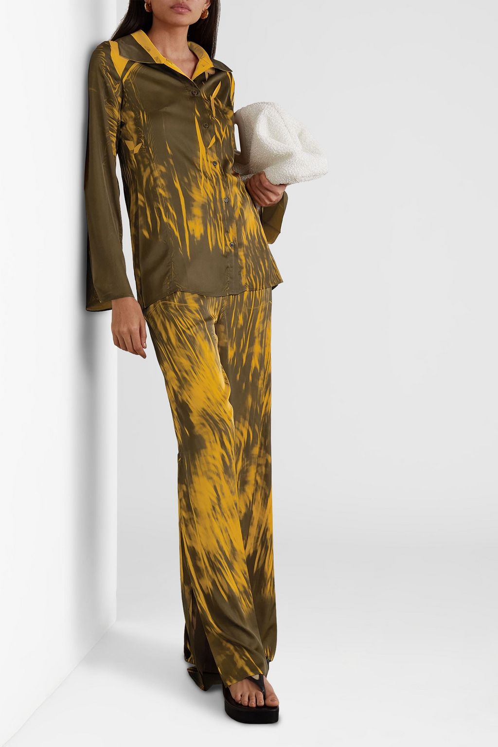 IOANNES Irene printed satin shirt