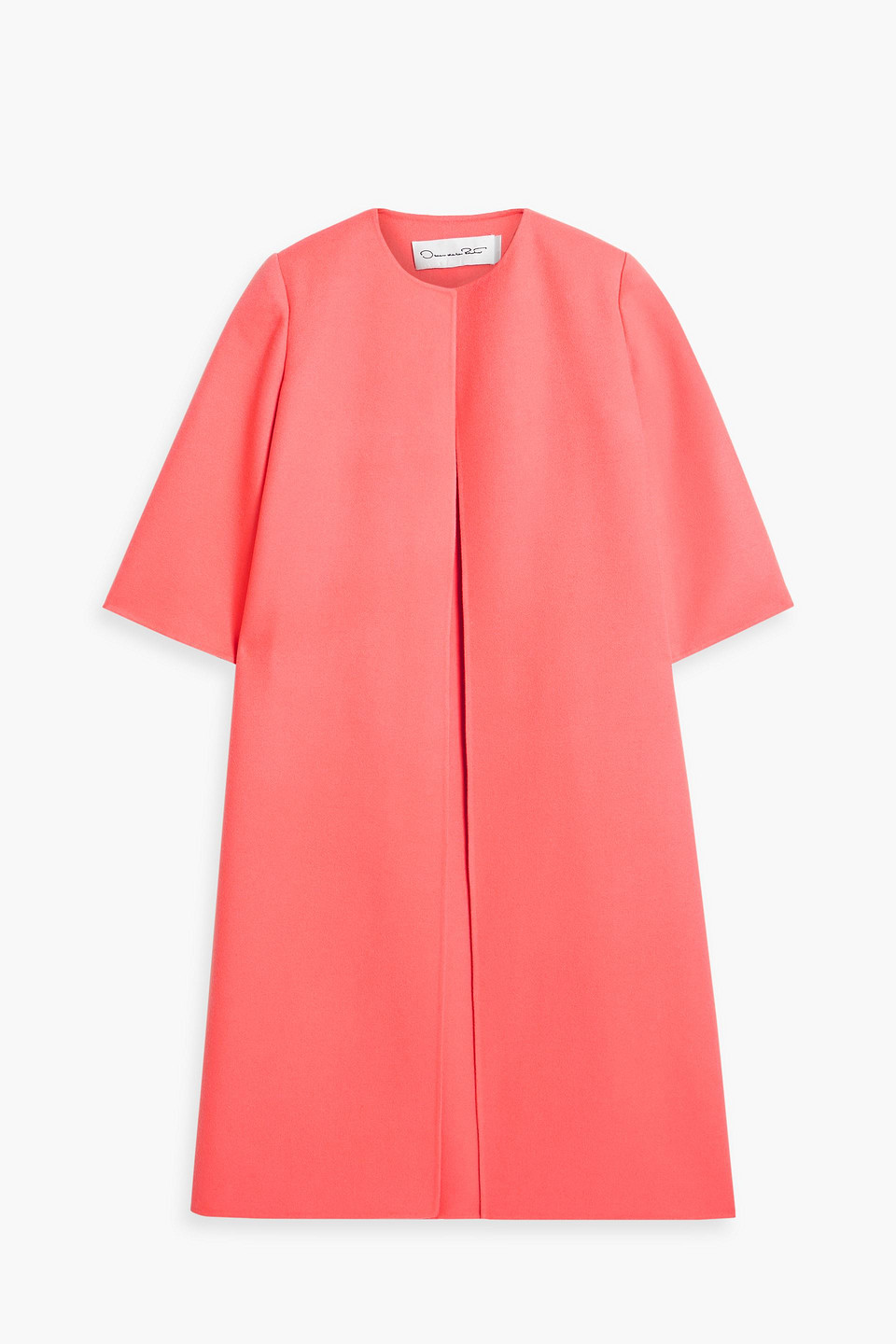 Oscar De La Renta Wool And Cashmere-blend Felt Coat In Coral