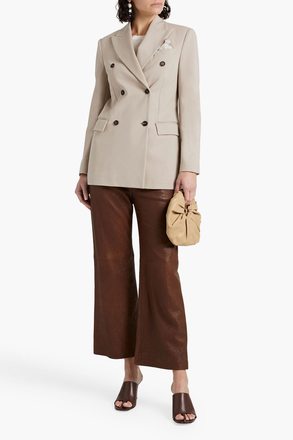 BRUNELLO CUCINELLI Double-breasted cotton-blend blazer