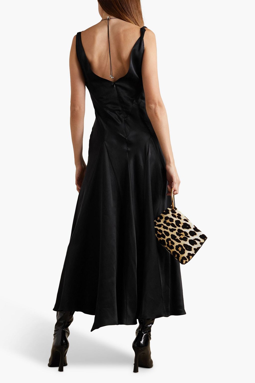 16ARLINGTON Tauri cupro-satin midi dress