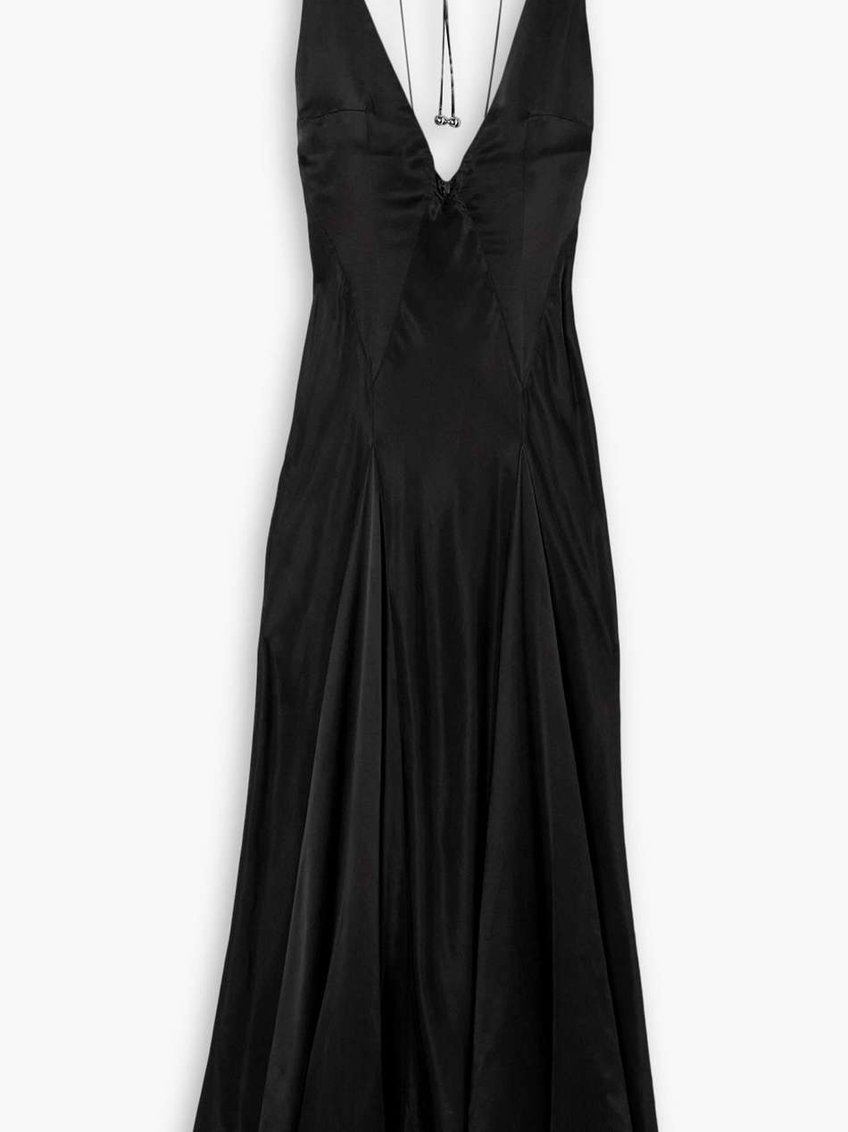 tauri cupro-satin midi dress