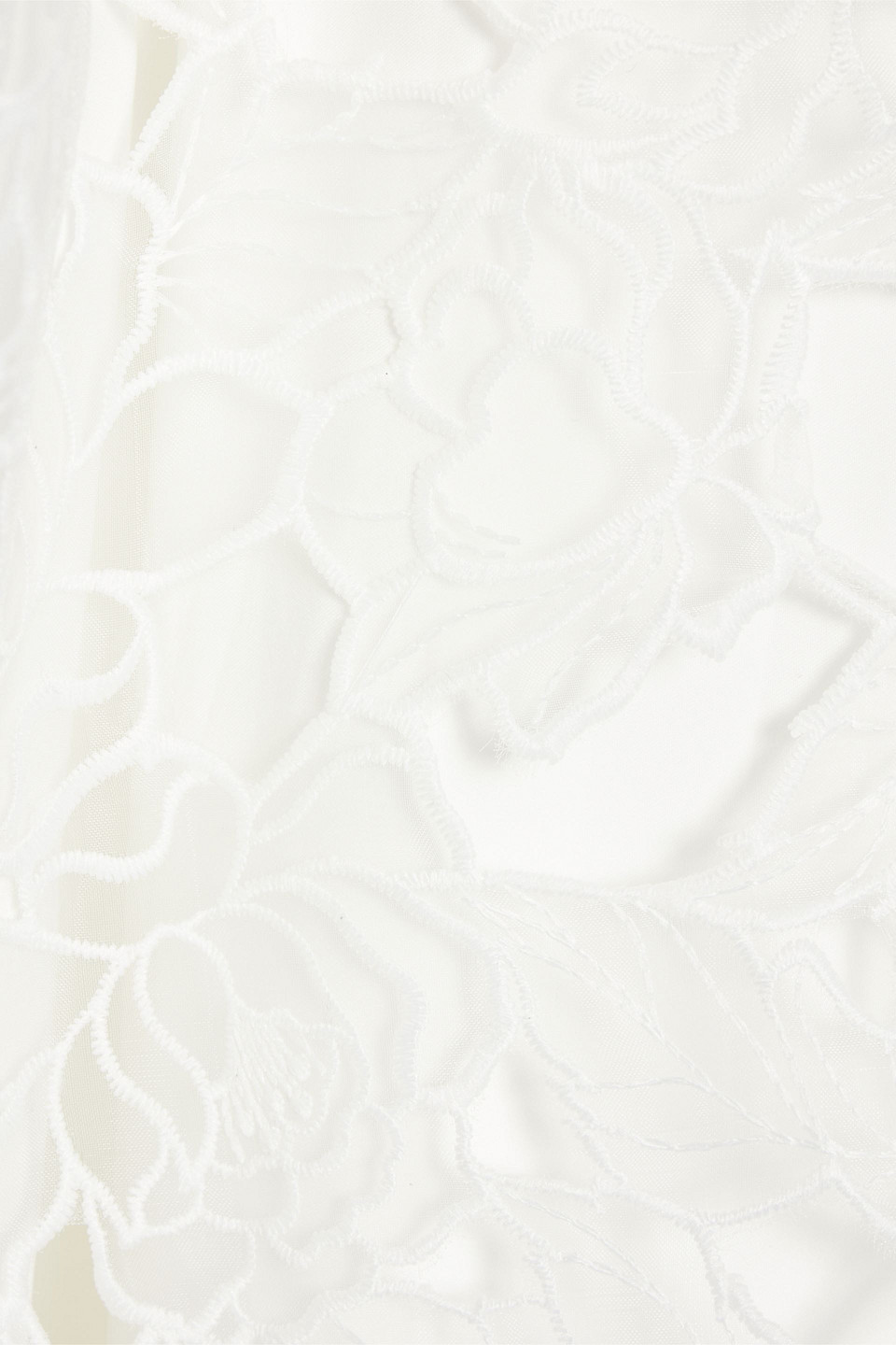 Badgley Mischka Crepon-paneled Guipure Lace Midi Dress In White