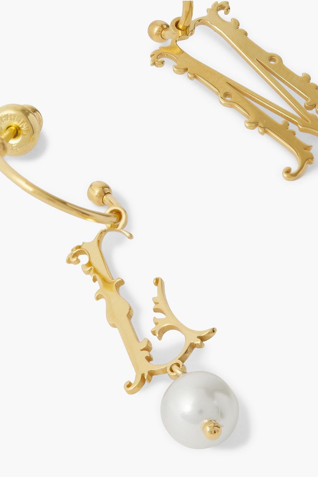 SIMONE ROCHA Initial gold-plated faux pearl earring