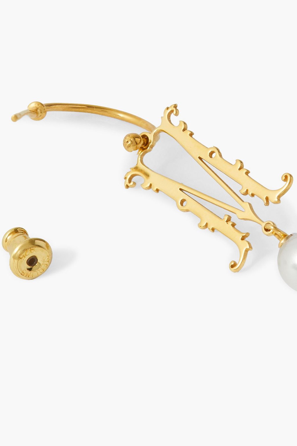 SIMONE ROCHA Initial gold-plated faux pearl earring