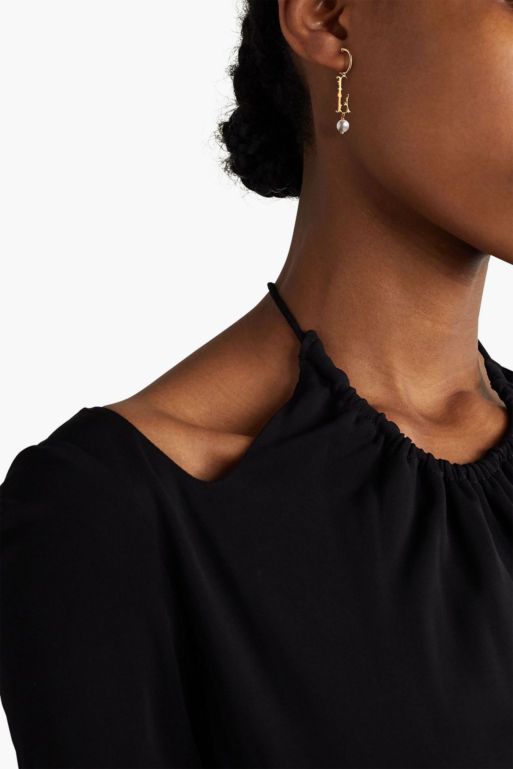 SIMONE ROCHA Initial gold-plated faux pearl earring
