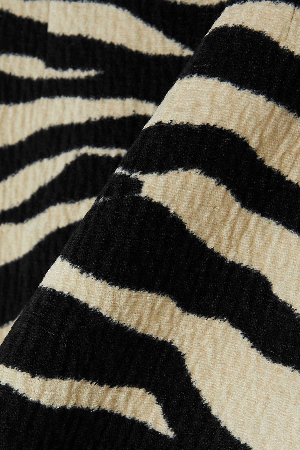 DRIES VAN NOTEN 지브라 프린트 셔닐 미디 드레스