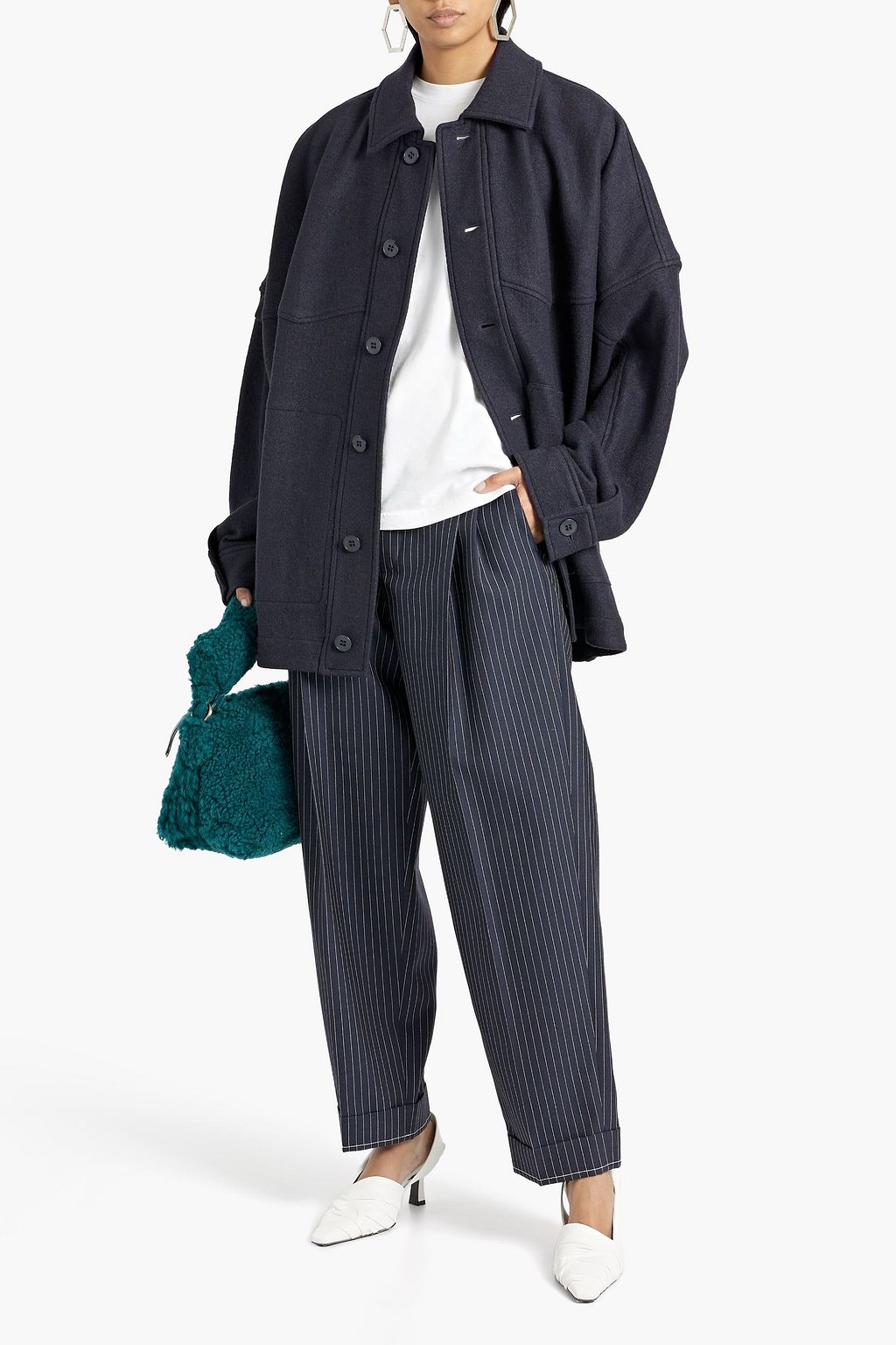 TIBI Oversized wool-blend felt jacket