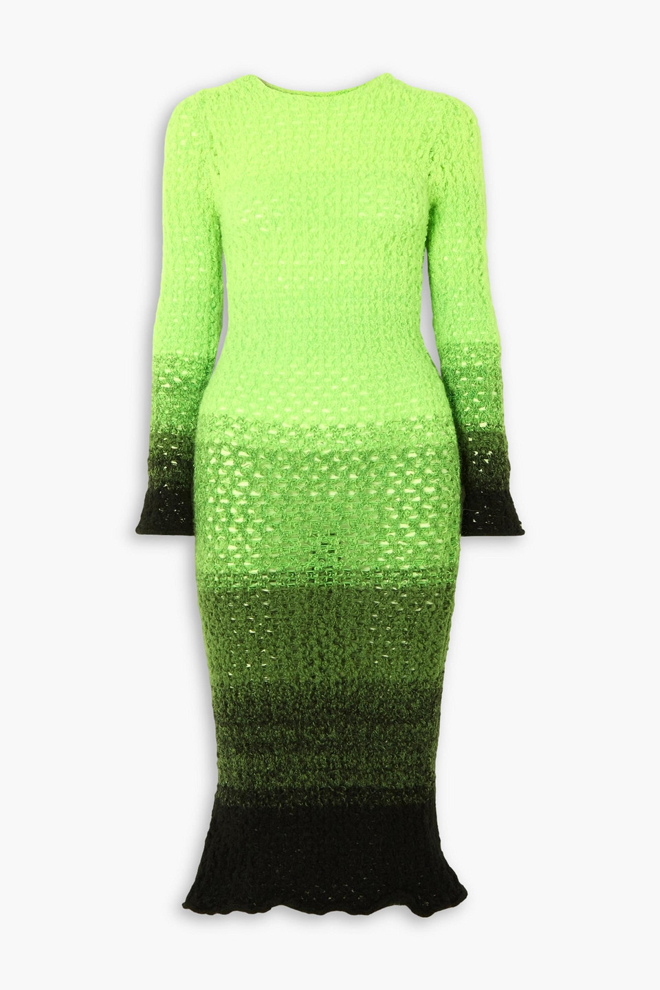 Agr Dégradé Ribbed-knit Midi Dress In Bright Green