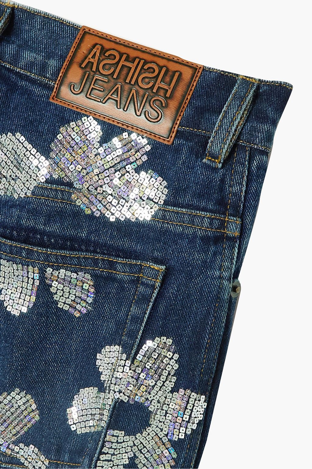 ASHISH ハイライズ ストレートレッグジーンズ スパンコール付き