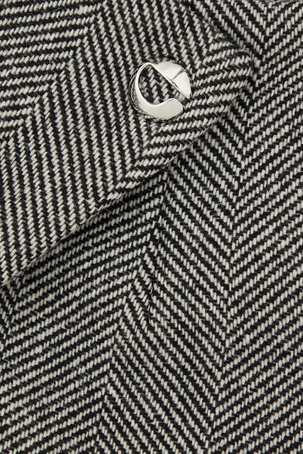 COPERNI Herringbone wool-blend tweed mini wrap skirt