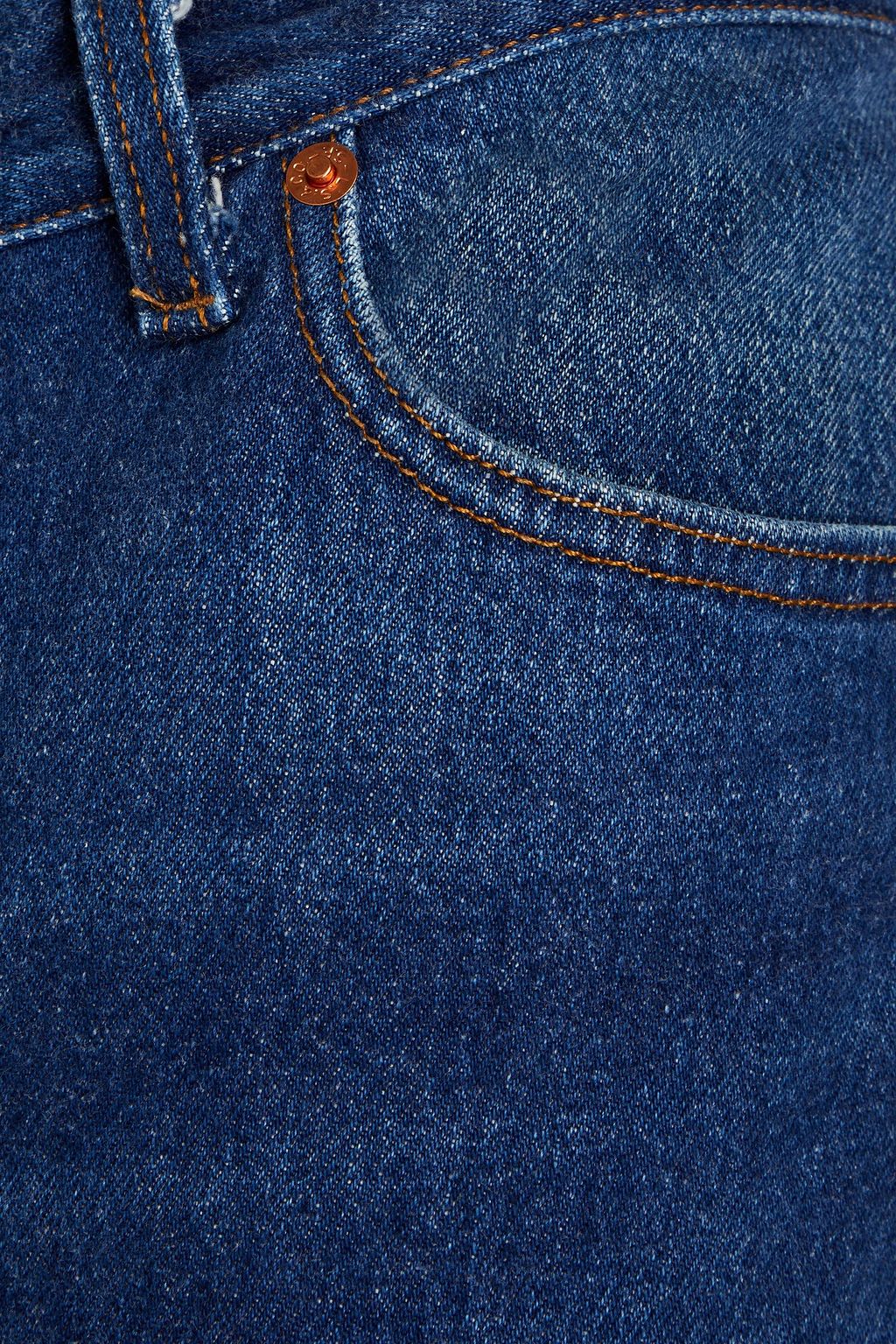 RE/DONE WITH LEVI'S جينز بأرجل مستقيمة وخصر عالٍ بلون باهت