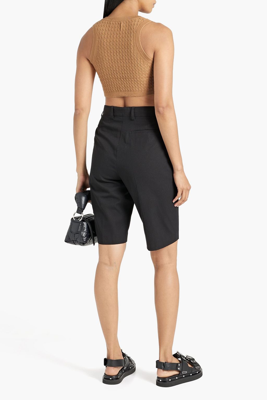 LOULOU STUDIO Naga cropped cable-knit wool and cashmere vest