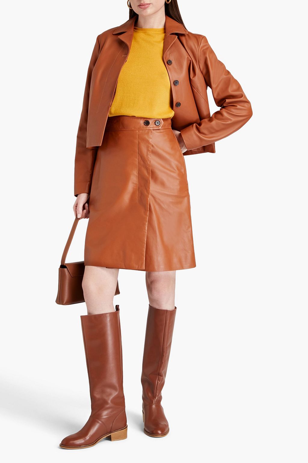 PAUL SMITH Leather wrap skirt