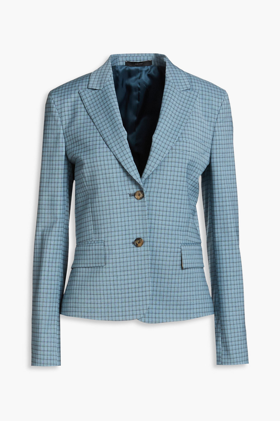 Paul Smith Checked Wool-blend Blazer In Slate Blue