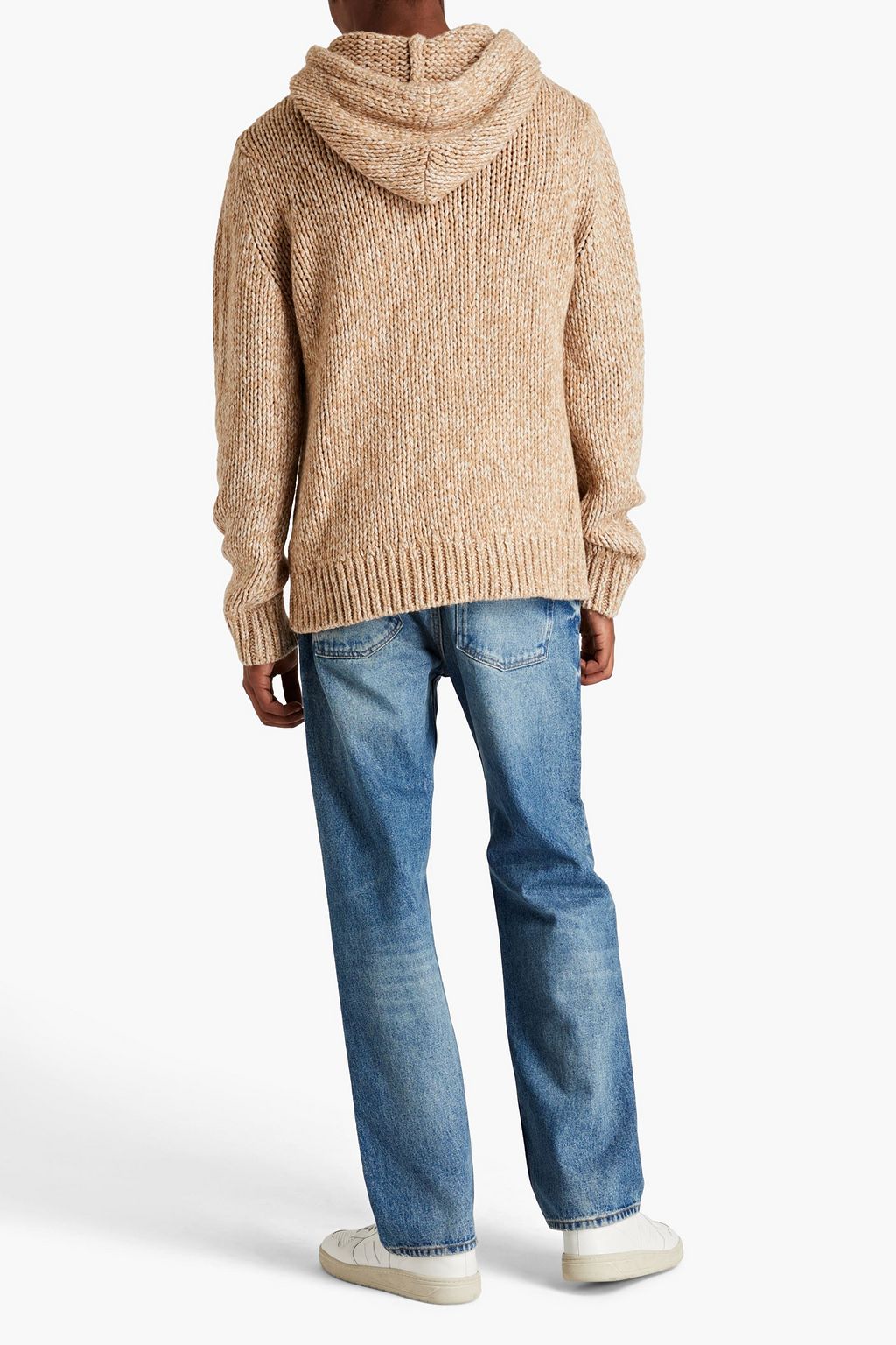 SANDRO Mélange knitted hoodie