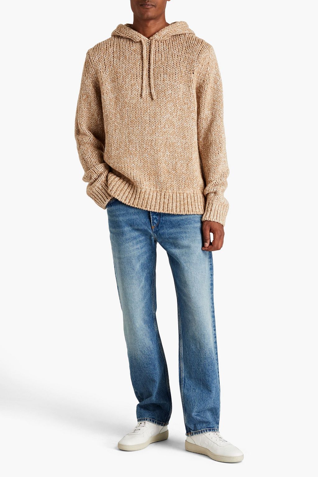 SANDRO Mélange knitted hoodie
