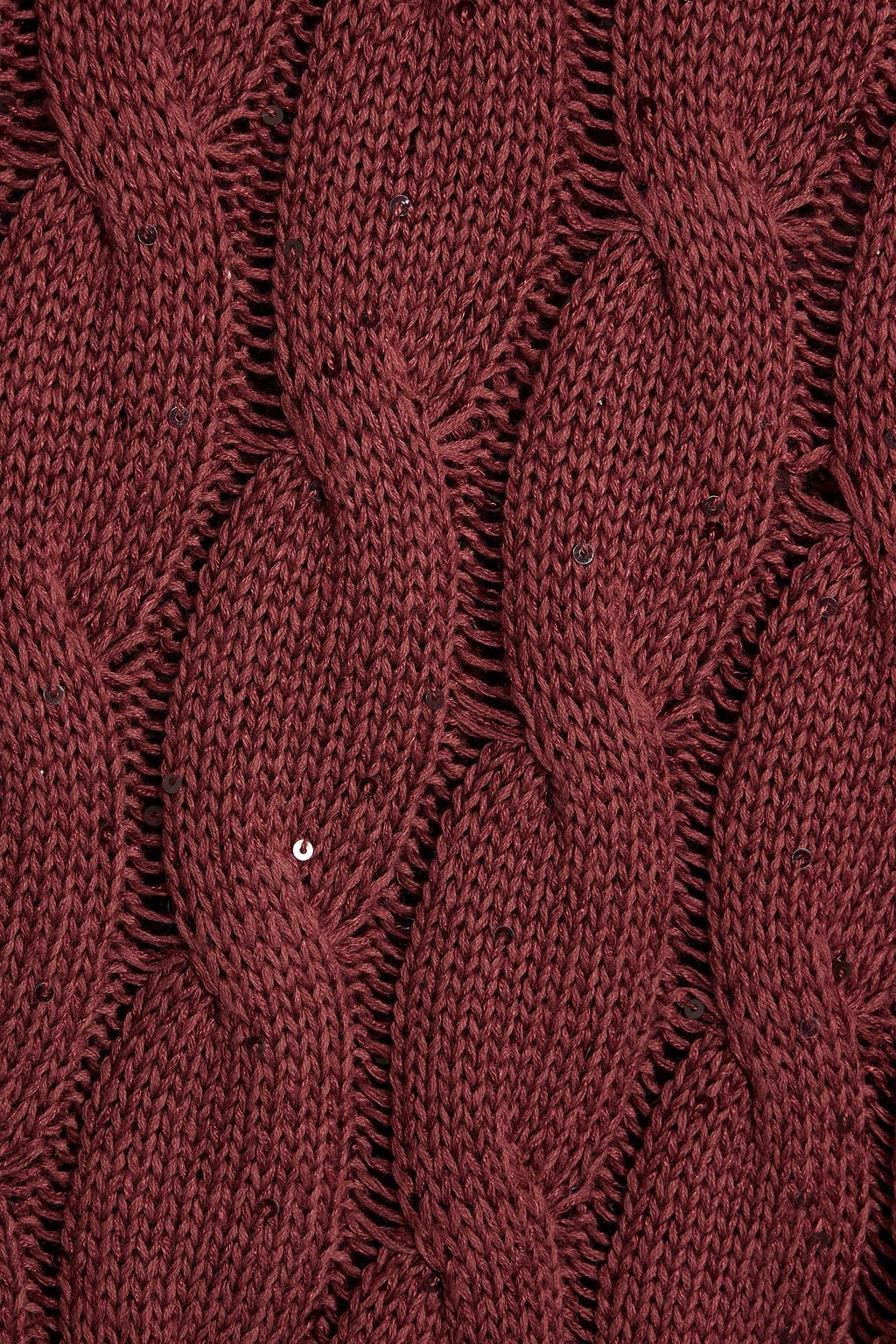 BRUNELLO CUCINELLI Pullover aus einer Baumwoll-, Leinen- und Seidenmischung mit Zopfstrickmuster und Verzierung