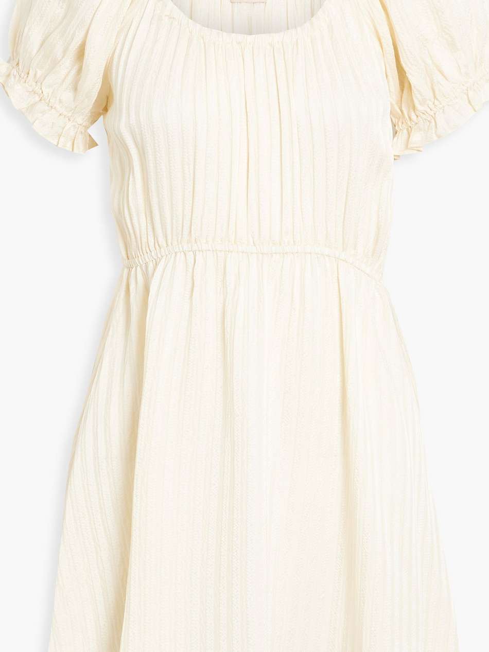 ava ruffled silk-seersucker mini dress